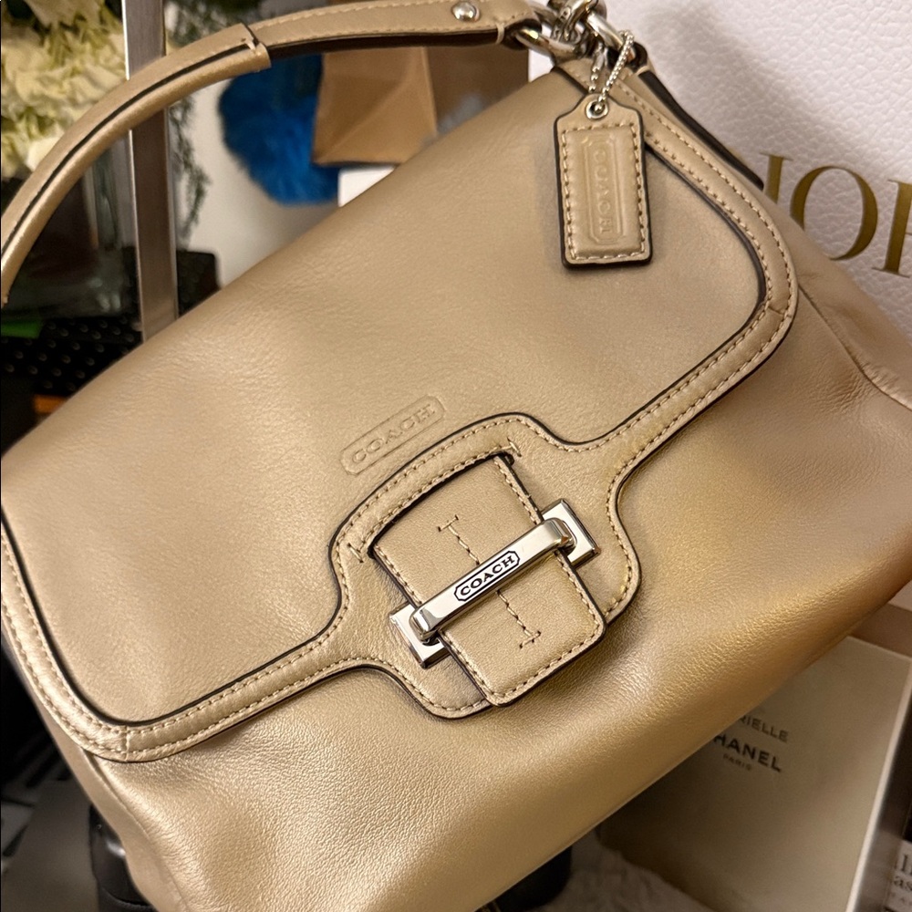 Coach Taylor Gold Leather Hand Bag - Picture 11 of 11